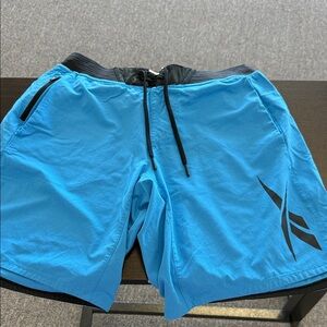 Reebok Blue Athletic Swim Shorts with Black Waistband